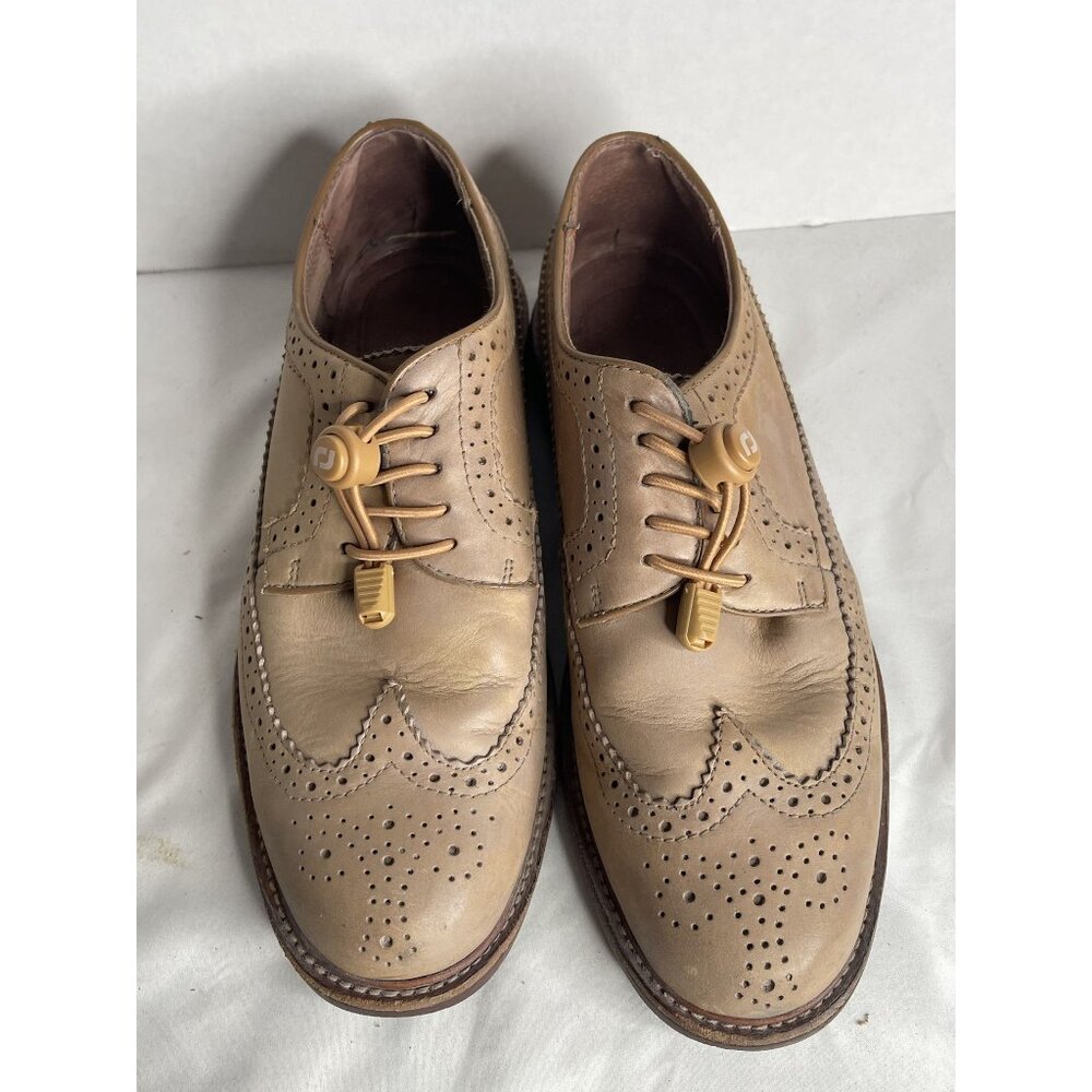 Land's End Moseley Leather Wingtip Oxfords 8.5‎ Tan Lace-Up